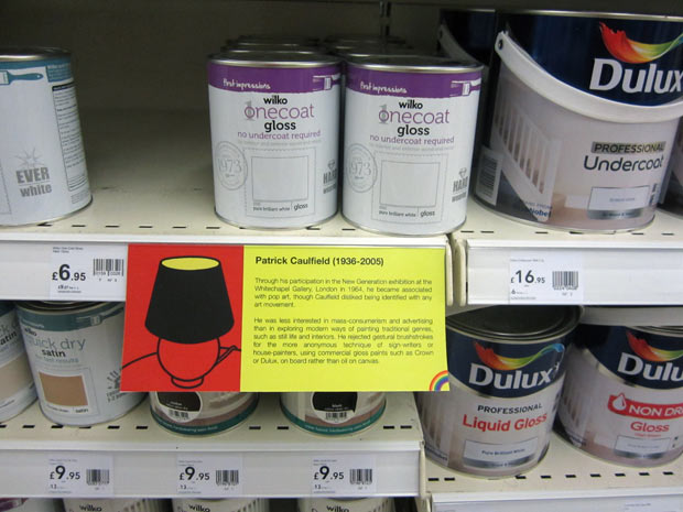 Caulfield label (paints department)