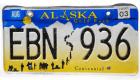 alaskan gold rush centennial numberplate