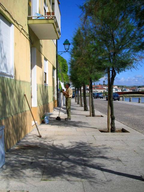 a man with a broom